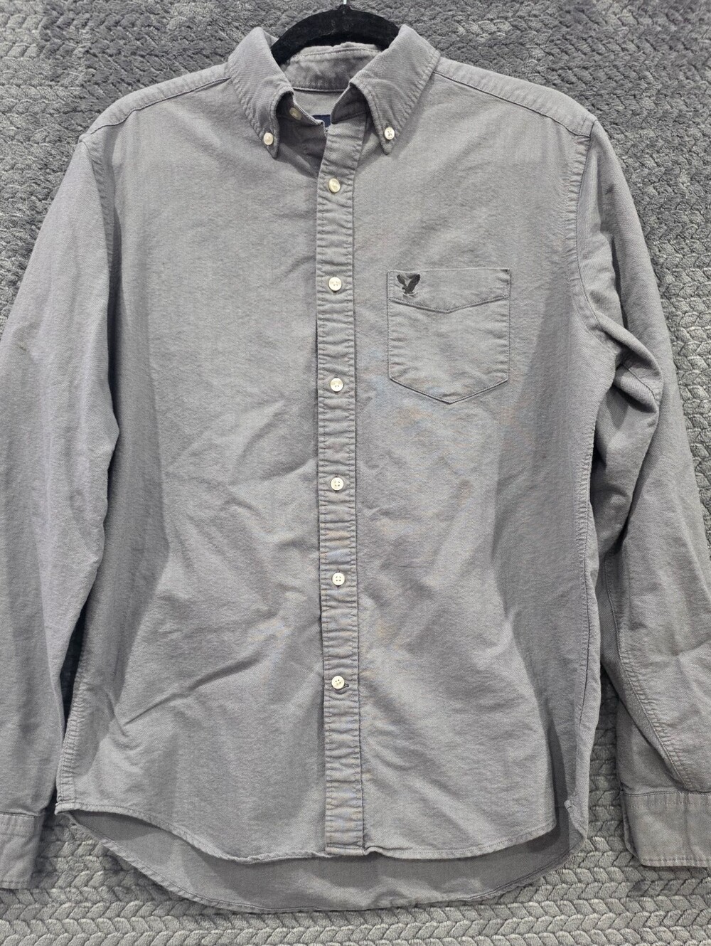 American Eagle Outfitters Gray Button-Down Shirt